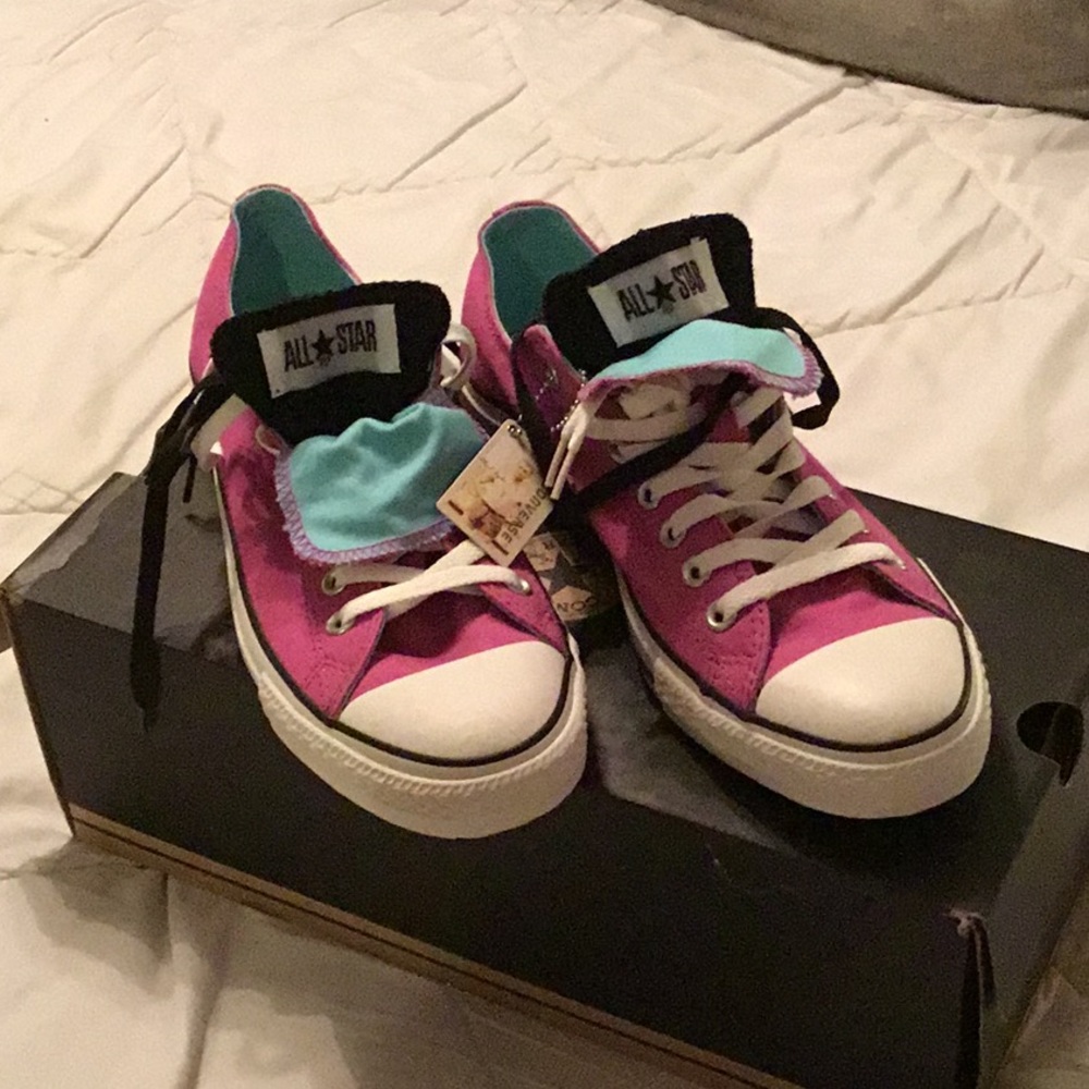 Converse All-Stars.  Double-tongue.